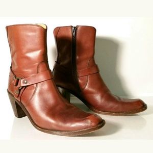 Frye Mid Calf Zippered Harness Boots Womens Size 9